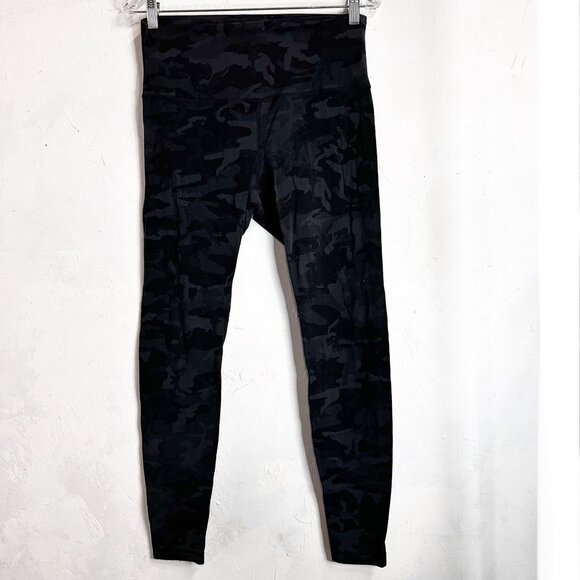 Lululemon Align HR High Rise Pant Legging 28” Camo Black Womens 10 Athletic Gym - Picture 1 of 11